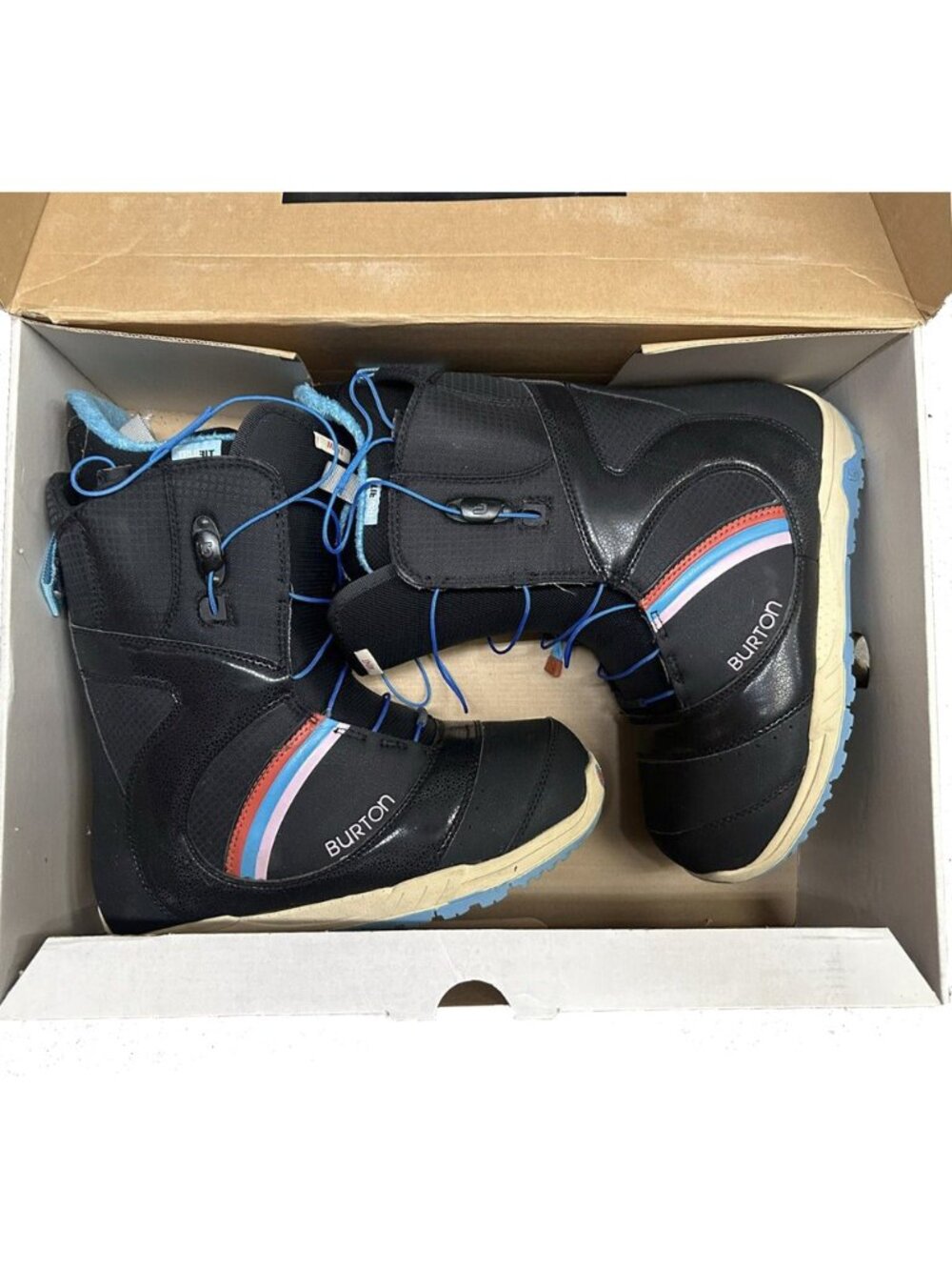 NEW Burton Mint Snowboard Boots!  Size 7 Euro 38  Black With Colors Speed Lacing